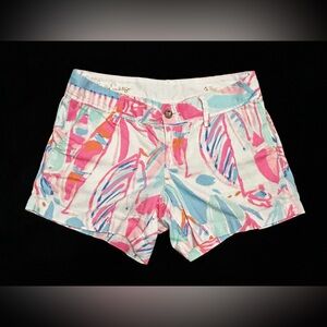 Lilly Pulitzer White and Pink Bermuda Shorts Resort Wear